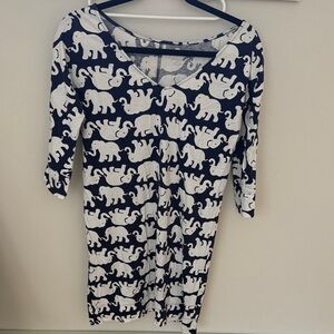 Lilly Pulitzer Navy and White Elephant Print Dress, size small